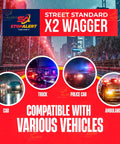 Wig Wagger Electronic Alternating Flasher Strobe Lights Relay Controller For Car Truck And Motorcycle Heavy Duty 72W Load Be Seen On The Road With Powerful Emergency Warning Alerts, vehicle compatibility graphic