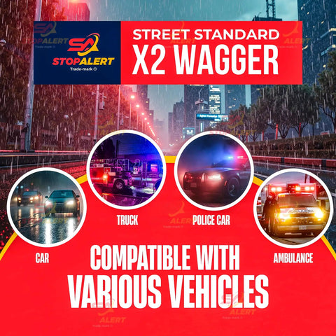 Wig Wagger Electronic Alternating Flasher Strobe Lights Relay Controller For Car Truck And Motorcycle Heavy Duty 72W Load Be Seen On The Road With Powerful Emergency Warning Alerts, vehicle compatibility graphic