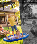 43 Inch Saucer Tree Swing for Kids and Adults 700 Lb Weight Capacity Waterproof Flying Saucer Swing with Adjustable Hanging Straps