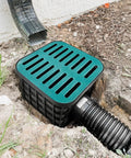 Heavy Duty Drain Catch Basin Kit With Fiberglass Grate And Debris Basket For French Drain Projects No Pre Drilled Holes 15.7 Inch Square