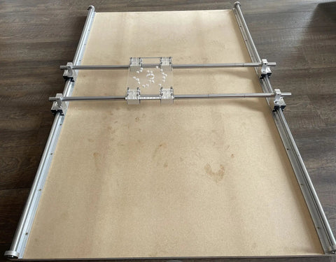 Heavy Duty Wood Router Sled Flattening Mill Jig for Large Slabs up to 1500x1500mm on wooden floor.