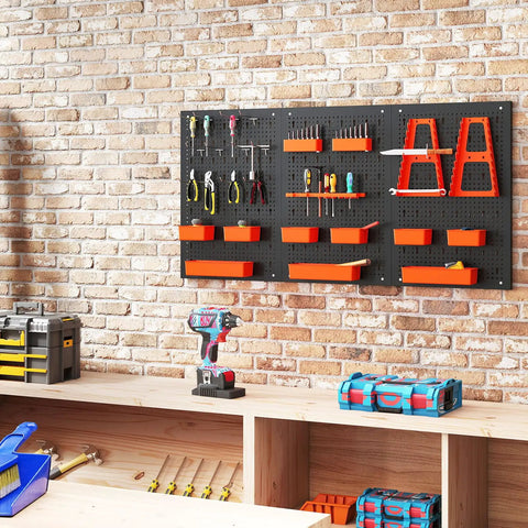 4 Ft Metal Pegboard Tool Organizer With Heavy Duty Hooks And Bins For Garage And Workbench This Solid Peg Board Kit Upgrades Your Shop Game Keeps All Gear Tight And Ready To Roll Perfect For Hard Working Crews Who Need Reliable Storage Solutions Daily