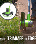 Give Your Lawn That Righteous Glow Up With This Badass 24V Cordless Combo Kit Packing A 12 Inch String Trimmer And Blower With Auto Feed Head For Zero Sweat Outdoor Yard Work, featuring conversion to edger.