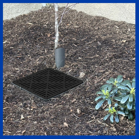Square Catch Basin Drain Kit 12-Inch For Lawns And Landscaping With Two-Opening Catch Basin Drain Stormwater Solution Easy Install Includes Two Adapters One Outlet Plug And Plastic Drain Grate Black