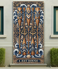Beachy Coastal Door Cover Banner 36x72 Inches For Indoor Outdoor Use Rustic Ocean Theme Front Door Decor Fade Resistant