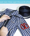 Heavy Duty Sew On Hook And Loop Tape With Rock Solid Grip For Clothes Gear And Crafting Features two rolls of nylon being applied to a shirt.