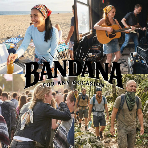 Americana Bandana Set 22 By 22 Inches Lightweight 6 Pack With Western Camo Green Designs featuring outdoor adventures