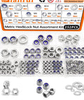 252 Piece Hex Nut and Lock Nut Set With Flat Washers in 304 Stainless Steel M3 to M12 Seven Sizes Pro Grade Hardware Nuts