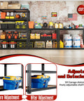Heavy Duty 2250 Lb 5 Tier Garage Storage Shelves With Adjustable Metal Utility Rack for organized storage in warehouse and garage.