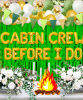 Before I Do Cabin Crew Bachelorette Party Sign Banner With Ring Balloon for Engagement Celebrations with floral decor