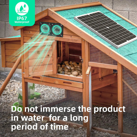 Solar Powered Exhaust Vent Fan For Shed And Coop 350 CFM High Airflow With Dual Waterproof Fans Outdoor Ventilation For Chicken Coop Greenhouse And Dog House Cooling
