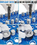 82 Nut And Bolt Thread Checker Kit With Standard And Metric Gauges showing usage on blue platform