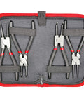 7 Inch Snap Ring Pliers Set 4Pc With Straight And Bent Jaws For Internal And External Circlips in carrying case
