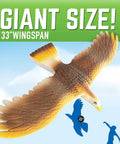 Soaring Hawk Glider Kit With 33 Inch Wingspan For Realistic Bird Flight, showing detailed feathers and large scale size.
