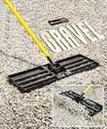 Heavy Duty Lawn Leveling Rake With Seven Foot Handle 30 Inch By 10 Inch Steel Golf Rake For Soil Sand Gravel Topdressing