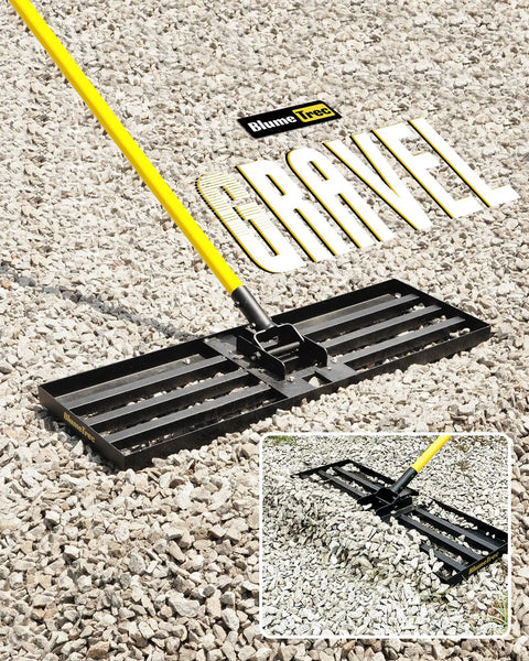Heavy Duty Lawn Leveling Rake With Seven Foot Handle 30 Inch By 10 Inch Steel Golf Rake For Soil Sand Gravel Topdressing