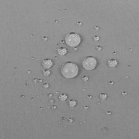 Close-up of Stall Fabric Shower Curtain Liner Waterproof And Machine Washable 48x72 Grey With Water Droplets on Surface