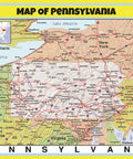 Pennsylvania Style C 18x24 Laminated Map Poster For Classrooms And Home Decor With Dope Bright Colors High Detail And Easy To Read Geography