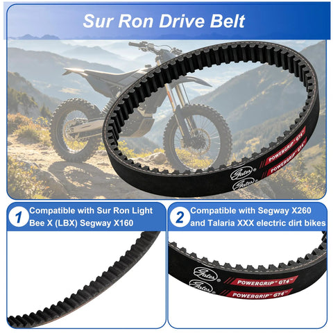 Beefy Torque Primary Belt For Sur Ron Light Bee Segway X260 X160 And Talaria XXX 16mm Wide Upgrade With Ethylene Elastomer Core And Aramid Fiber For Low Stretch And Heat Resistance. 16mm drive belt