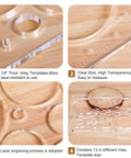 Pro Grade 13 In 1 Router Template Kit for Woodworking with different sized clear acrylic circle and bowtie inlay templates