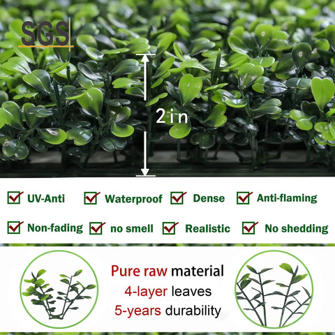 Grass Wall Panels For Balcony And Patio 40 By 120 Inch Artificial Ivy Privacy Fence Screen features UV protection and dense foliage