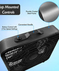 20 Inch Box Fan With Carry Handle 3 Speed Full Force Air Circulation Floor Fan With Top Rotary Controls
