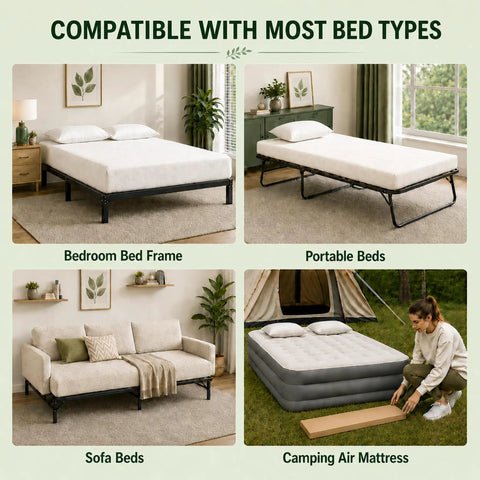 Queen Size Bunkie Board 60x80 Heavy Duty Mattress Support compatible with bedroom frame, portable beds, sofa beds, and air mattress.