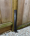 Heavy Duty Fence Post Repair Kit For 4x4 And 6x6 Wood Posts With One Piece Post Brackets, shown installed on wooden fence