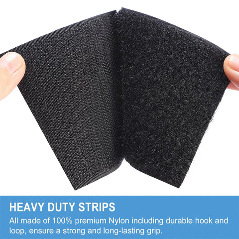 Heavy Duty Sew On Hook And Loop Strips 3 Inch By 7 Foot Non Adhesive Roll For Fabric And Clothes Sewing, Easy To Sew Edges, 100 Nylon
