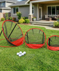 3 In 1 Golf Chipping Net Set With Pop Up Targets 12 Inch 18 Inch And 24 Inch Diameters For Indoor And Outdoor Practice