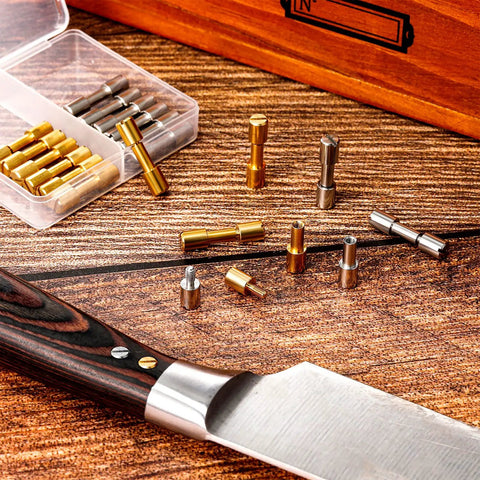 20 Sets Brass Bracket Bolts And Stainless Steel Bracket Bolts For Knife Making Handle Pins And Knife Screws 6 mm Head Diameter