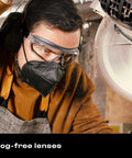 Anti Fog Safety Goggles For Men And Women With Premium Coating, adjustable headband in use for dust protection in workshop