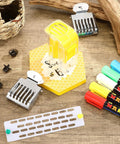 Beekeeping Queen Bee Marker Kit Pro Pack with 1 marking bottle, 5 color markers, 50 platforms, clips, pins, and entrance door.