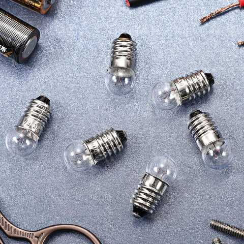 20 Pieces E10 Miniature Light Bulbs Replacement For DIY Circuits And Experiments 3.8V 0.3A Tiny Screw Base Lamps with Sockets