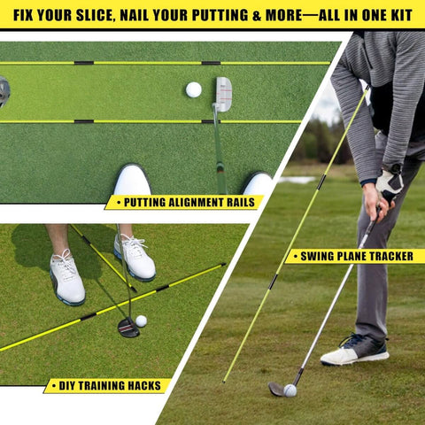 4 Pack Golf Alignment Sticks 40 Inch Collapsible Swing Path Trainers used for putting alignment and swing path practice on grass
