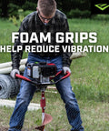 Person using One Person Earth Auger Powerhead 43cc 2 Cycle Viper Engine With 30 To 1 Transmission in garden area