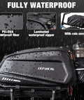 Hard Shell Waterproof Bike Rack Bag For Rear Carrier 9.5L 17L And 40L Capacities With Rain Cover Reflector And A Comfy Shoulder Strap