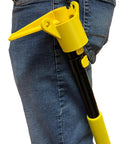 Keep Your Reach Tools Right At Hand With This Durable Wearable Holster Snaps Quickly Onto Belt Loops, showing a yellow belt pouch with reach pole