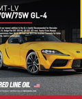 Full Synthetic Gear Oil For Manual Transmissions And Transaxles 70W 75W GL4 High Performance Lubricant with yellow sports car