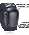 Six Pack Pad Set For Elbows Knees And Wrists Protective Gear For Skateboarding Roller Skating And Inline Skating Black Size Small Medium