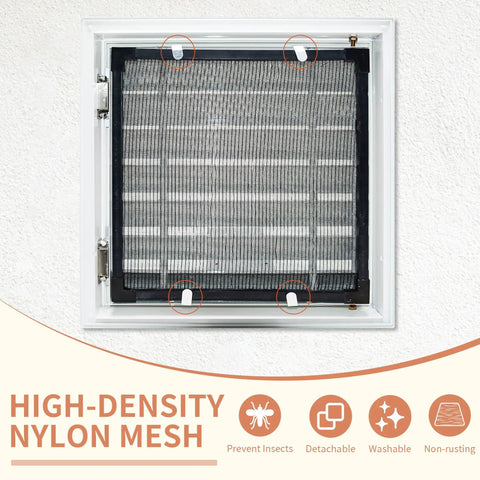 Top Shelf 12 X 12 Inch Steel Access Door For Drywall With Integrated Ventilation Grille And Seamless Flush Mount showing high-density nylon mesh.