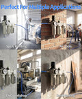 Badass High Flow 3/4 Inch NPT Air Compressor Dryer System With Three Stage Coalescing Filtration and Water Separator Regulator for various applications.