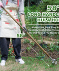 58 Inch Long Reach Stainless Steel Scuffle Hoe For Standing Weeding In Push Pull Motion Stirrup Style With Comfortable Wood Long Handle Ideal For Flower Beds And Between Plants Quick Bending Free Weeding For Garden