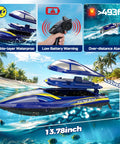 14 Inch Fast RC Boat For Kids And Adults 20 Plus MPH Remote Speed Boat With Dual 1200mAh Batteries Self Righting Waterproof
