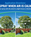 Illustration showing application directions for Outdoor Backyard Bug Control Fogger Kills Mosquitoes, Fleas, And Ants On Contact