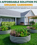 Galvanized Raised Garden Bed Kit 2x2x1 Ft Pack Of 3 Easy Assembly Outdoor Planter Boxes for Veggies, Fruits, and Flowers in garden