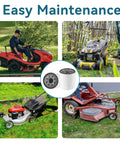 Two Pack 52114 Transmission Oil Filters Fits Toro 109-3321, Husqvarna 539113466 shown with various mowers for easy maintenance