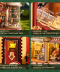 3D Puzzle For Adults Dope Dream Factory Gift Kit showing rotating tree, conveyor belt, packing station, and gift shipment.