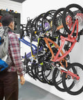 Wall Mount Bike Storage Rack For Up To 6 Bikes With 6 Helmet Hooks Heavy Duty Garage Organizer Holds Up To 660 Lbs Vertical Bike Hanger