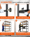 Beefy Heavy Duty Garage Shelving 5 Tier Steel Storage Racks For Tools And Auto Parts 72 By 36 By 16 Inches Anti Sagging Frame With 2200 Lb Capacity Sturdy Organizer For Water Groceries Bottles And Bulk Items. 10-minute assembly steps